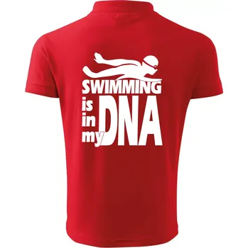Pánská košile Swimming is in my DNA - Polokošile pánská Pique Polo 203 - 4XL ( Červená )