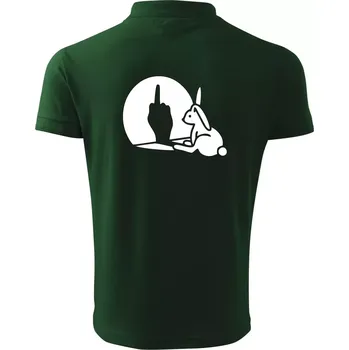 Pánská košile Zajíc stín fuck - Polokošile pánská Pique Polo 203 - 5XL ( Lahvově zelená )
