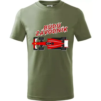 Budu závodník červená formule - Tričko dětské bavlněné - 98 cm / 2 roky ( Khaki )
