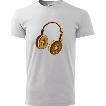 Headphone Donut - Triko extra velké (5-8XL) - 7XL ( Světlešedý Melír )