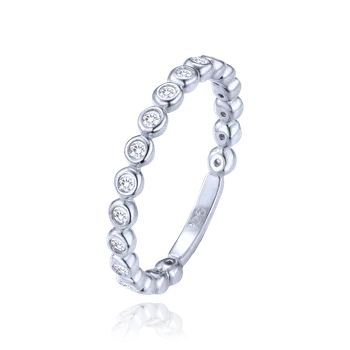 Prsten MINET Elegantní stříbrný prsten s bílými zirkony vel. 58 JMAN0640SR58