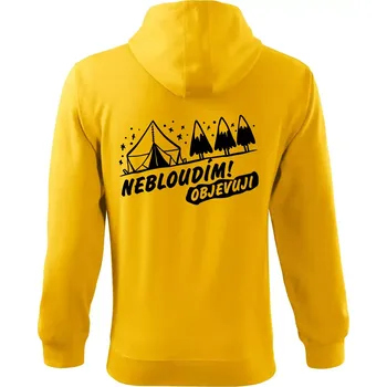 Pánská mikina Nebloudím, objevuji - hory - Mikina s kapucí na zip trendy zipper - 3XL ( Žlutá )