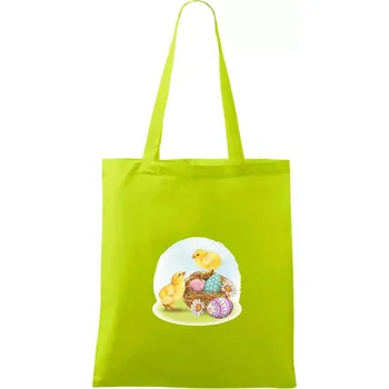 Velikonoční kuřátka - Taška bavlněná - 42 x 38 cm ( Limetková )