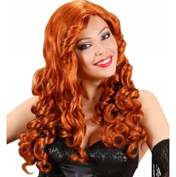 Karnevalová paruka Widmann paruka dlouhé vlasy kaštanová kudrnatá