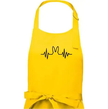 Kuchyňská zástěra EKG zajíc - Dámská zástěra na vaření - Univerzální velikost ( Žlutá )