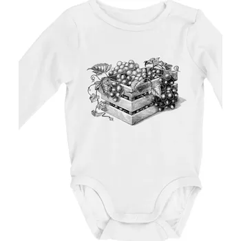 Kojenecký body Bedna s vínem - Body kojenecké s dlouhým rukávem - Dlouhý r. do 3 měs ( Bílá )