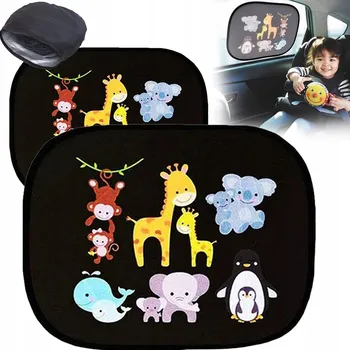 Stínítko do auta SKLÁDACÍ SLUNEČNÍ CLONA DO AUTA PRO DĚTI 2 KS Přenosná