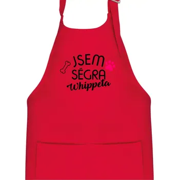 Kuchyňská zástěra Jsem ségra Whippeta - Dětská zástěra na vaření - Univerzální velikost ( Červená )