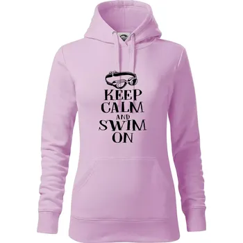 Dámská mikina Keep calm and swim on - Mikina dámská Cape s kapucí - XS ( Orchid )