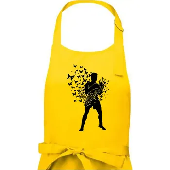 Kuchyňská zástěra Float Like Butterfly Sting Like Bee - Dámská zástěra na vaření - Univerzální velikost ( Žlutá )