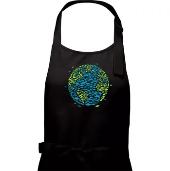 Kuchyňská zástěra UFO Invasion planeta - Dámská zástěra na vaření - Univerzální velikost ( Černá )