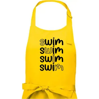 Kuchyňská zástěra Swim nápis - Dámská zástěra na vaření - Univerzální velikost ( Žlutá )