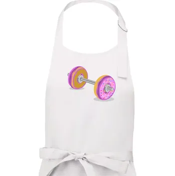 Kuchyňská zástěra Donut Barbell - Pánská zástěra na vaření - Univerzální velikost ( Bílá )
