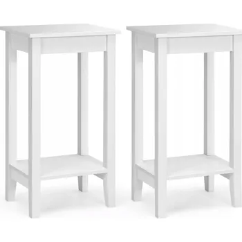 Konferenční stolek Obdélníkový stolek Costway 40 x 30 x 73,5 cm, bílý