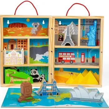 Hlavolam Bigjigs Toys Dřevěná cestovatelská hrací sada
