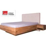 Manželská postel ARIA čelo čalouněné, úložný prostor, 180 cm, dub nature
