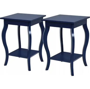 Konferenční stolek Kávový stolek Costway čtvercový 40 x 40 x 60 cm, modré odstíny