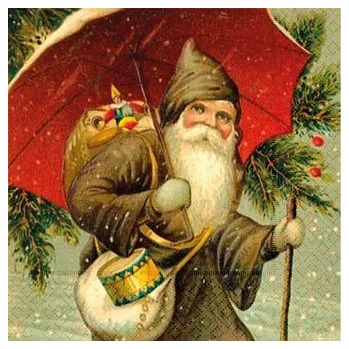 Papírový ubrousek Papírový ubrousek Christmas Collage Santa