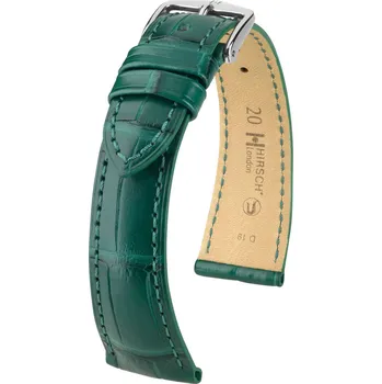 Módní doplněk Kožený řemínek Hirsch London 04307149-2, zelený, aligátoří kůže, Quick Release