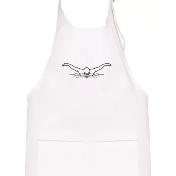 Kuchyňská zástěra Plavec motýlek - Dětská zástěra na vaření - Univerzální velikost ( Bílá )