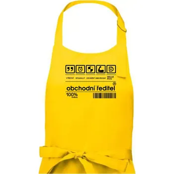 Kuchyňská zástěra Čárový kód - Obchodní ředitel - Pánská zástěra na vaření - Univerzální velikost ( Žlutá )