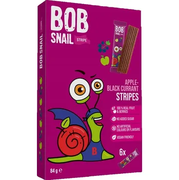 Bonbon Ovocné tyčinky jablko-černý rybíz Bob Snail 84 g veganské bez cukru