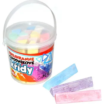 Křídy barevné sada 20 ks v plastovém kyblíku chodníkové | 27