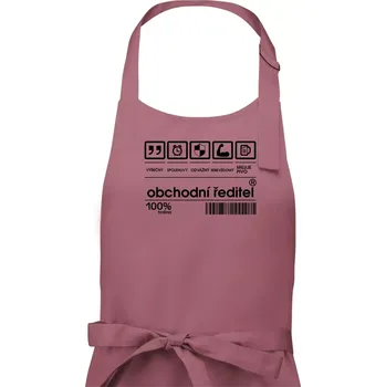 Kuchyňská zástěra Čárový kód - Obchodní ředitel - Pánská zástěra na vaření - Univerzální velikost ( Starorůžová )