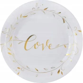 Talíř Papírové talířky JUST MARRIED bílé, 10 ks