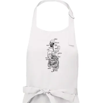 Kuchyňská zástěra Skica lidských orgánů - Dámská zástěra na vaření - Univerzální velikost ( Bílá )