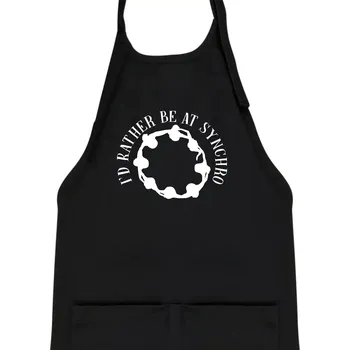 Kuchyňská zástěra I'd Rather Be At Synchro - Dětská zástěra na vaření - Univerzální velikost ( Černá )