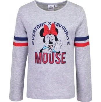 Dívčí tričko Sun City Dívčí tričko MINNIE se třpytkami dlouhý rukáv Barva: Šedá, Velikost: 104