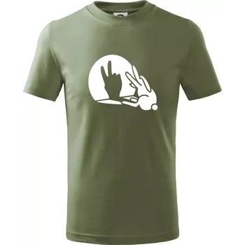 Zajíc stín mír - Tričko dětské bavlněné - 98 cm / 2 roky ( Khaki )