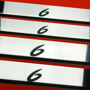 autokoberec MAZDA 6 MK2 Kryty prahů z nerezové oceli 304, lesklý povrch, černé