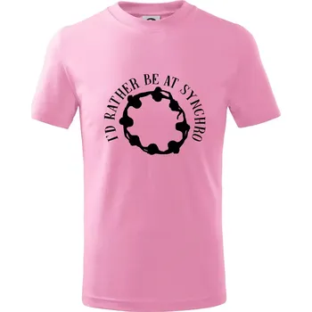 Chlapecké tričko I'd Rather Be At Synchro - Tričko dětské bavlněné - 158 cm/12 let ( Růžová )