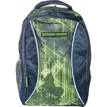 Školní batoh Školní batoh vícekomorový Paso odstíny šedé a stříbrné, zelená