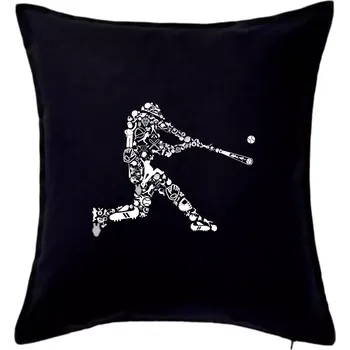 Polštář Hráč basebalu ikony - Polštář 50x50 - 50x50 - Pouze potah ( Černá )