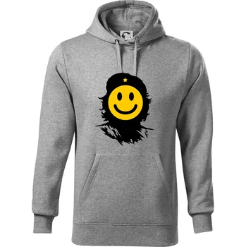 Pánská mikina Che Smiley - Mikina pánská Cape s kapucí - 4XL ( Tmavě šedý melír )