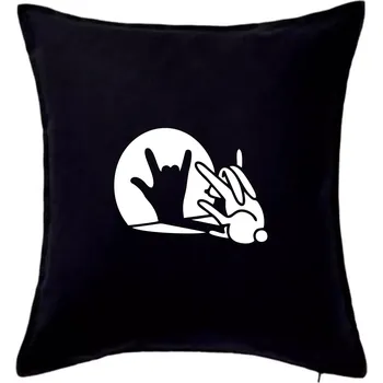 Polštář Zajíc stín rock - Polštář 50x50 - 50x50 - Pouze potah ( Černá )