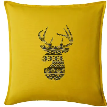 Polštář Jelen - svetr s jelenem - Polštář 50x50 - 50x50 - Pouze potah ( Žlutá )