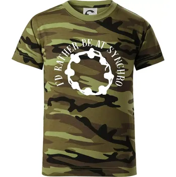 Chlapecké oblečení I'd Rather Be At Synchro - Dětské maskáčové triko - 134 cm/8 let ( Zelený maskáč )