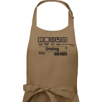 Kuchyňská zástěra Čárový kód - urolog - Pánská zástěra na vaření - Univerzální velikost ( Cappuccino )