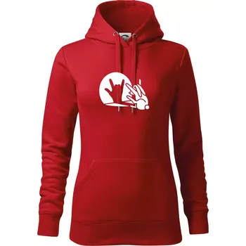 Dámská mikina Zajíc stín rock - Mikina dámská Cape s kapucí - 2XL ( Červená )
