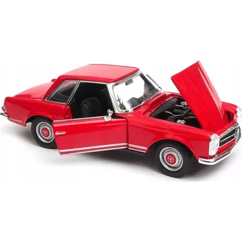 autíčko Mercedes Benz 230SL 1963 autíčko v měřítku 1:24 WELLY červené
