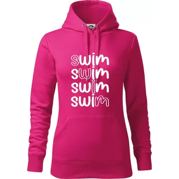 Dámská mikina Swim nápis - Mikina dámská Cape s kapucí - XS ( Purpurová )