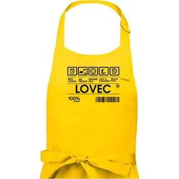 Kuchyňská zástěra Čárový kód Lovec - Pánská zástěra na vaření - Univerzální velikost ( Žlutá )