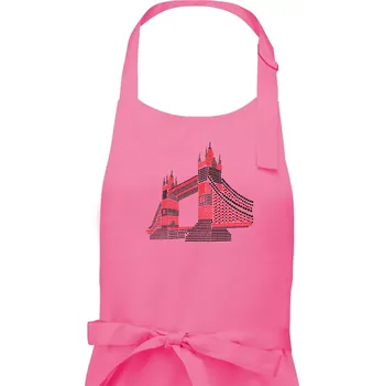 Kuchyňská zástěra Tower bridge symboly - Pánská zástěra na vaření - Univerzální velikost ( Růžová )