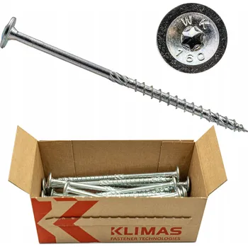 Vrut Vruty do dřeva Klimas5x70mm Torx, tesařské, talířová hlava150 Ks. STŘÍBRNÉ