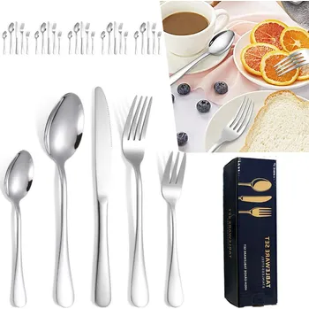 Příbor SADA OCELOVÝCH PŘÍBORŮ JÍDELNÍ SERVIS PŘÍBORY OCEL NEREZ. PRO 6 OSOB 30 ks