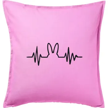 Polštář EKG zajíc - Polštář 50x50 - 50x50 - Pouze potah ( Růžová )